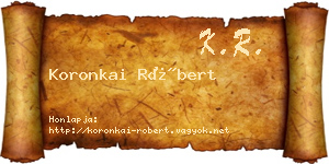 Koronkai Róbert névjegykártya