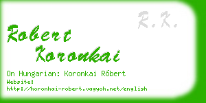 robert koronkai business card