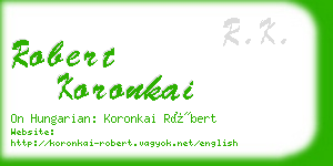 robert koronkai business card